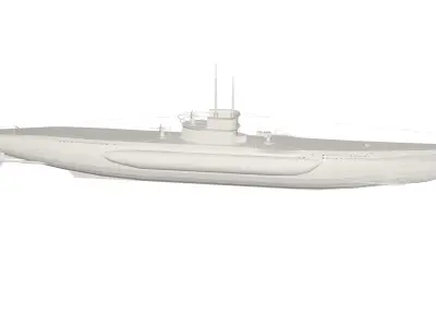 Military Ship submarine 3D model