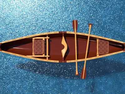 Canoe Low-poly 3D model from CGTrader