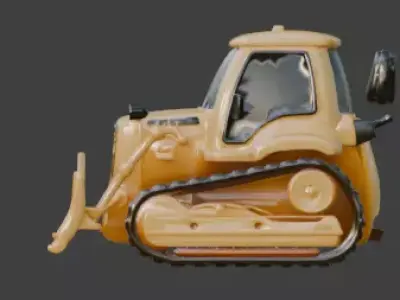 Industrial Heavy Bulldozer 3D Model Low-poly 3D model purchase