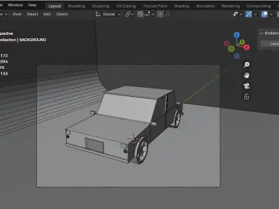 Low Poly Car Free low-poly 3D model 10