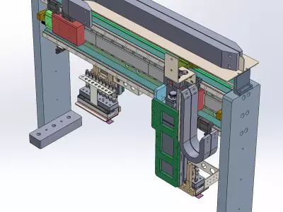 Dual-station multi-nozzle gantry loading and unloading module 3D model