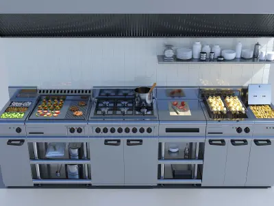 Modular kitchen equipment 1 3D model