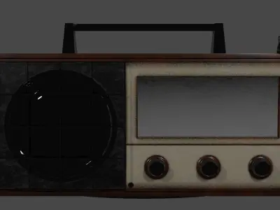 Old Classic Wooden Vintage Radio - Low Poly Low-poly 3D model