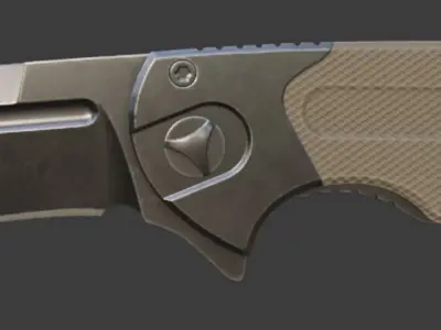 First person foldable combat knife  Low-poly 3D model
