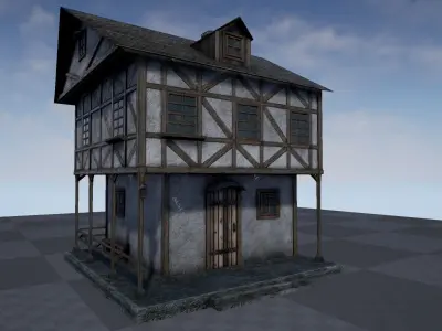 Medieval house A PBR Low-poly 3D model