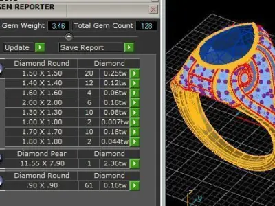Pear shape Antique ring 3D print model