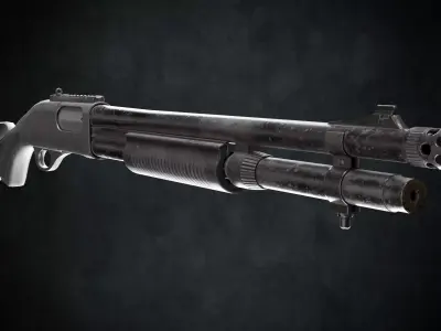 Remington 870  Low-poly 3D model