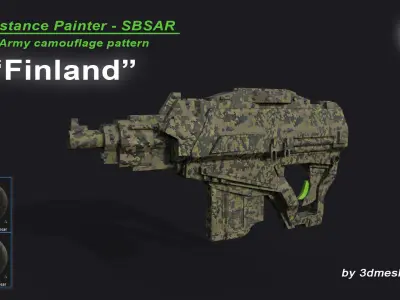 Finland - Army Camouflage Pattern - SBSAR Material 3D model