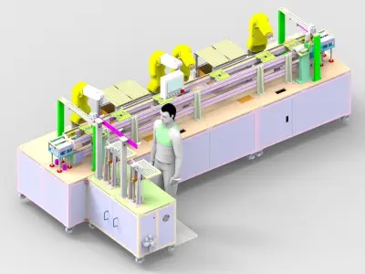 Headphone automatic polishing production line 3D model