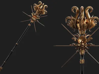 Staff of the dead Low-poly 3D model