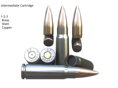 762x39mm Cartridge Low-poly 3D model