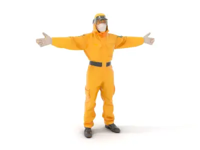 Yellow Hazmat Suit model pack Low-poly 3D model