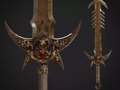 Ritual Sword Low-poly 3D model