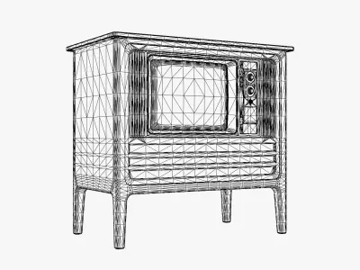 Vintage Television Low-poly 3D model