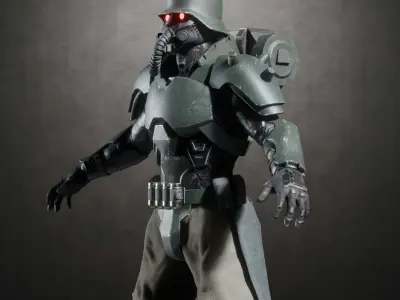 Armored soldier Wolfpack 3D model