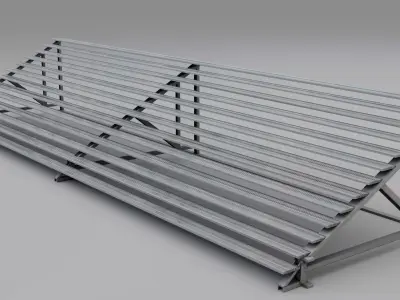 Indoor Gymnasium Bleachers  Low-poly 3D model