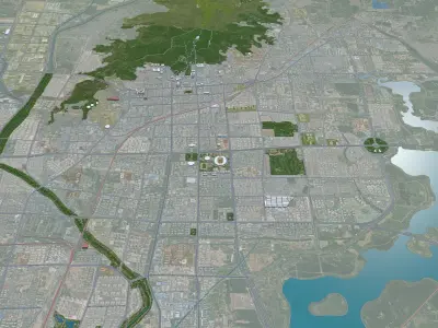 Huaibei Anhui China 35km Free low-poly 3D model