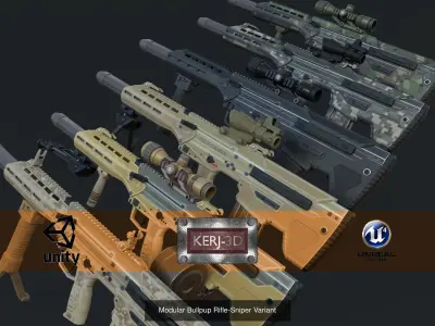 Sniper Rifle Collection 3D Model Pack