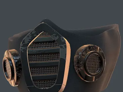Gas mask helmet 3d model scifi Low-poly  Low-poly 3D model 24