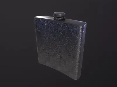 OldFlask ornate flask 3D Model Low-poly 3D model