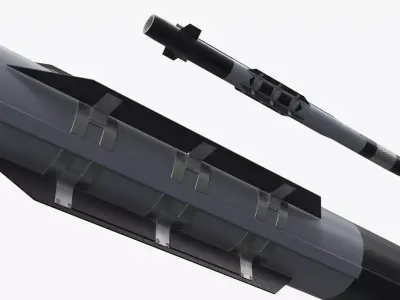 Interceptor Weapon Missile Black Gray 3D model