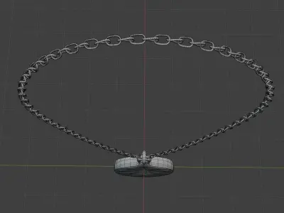 Necklace rusty - gameready 3d model with PBR Low-poly 3D model