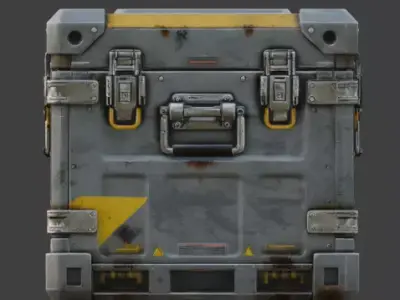 Realistic Sci-Fi Modular Crate 3D Model Low-poly 3D model