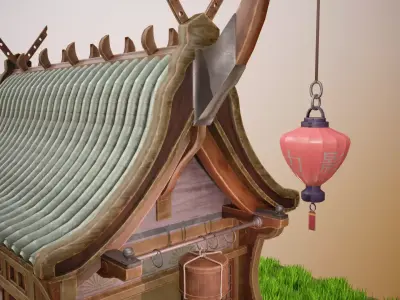 wooden cart Low-poly 3D model from CGTrader - Low-poly