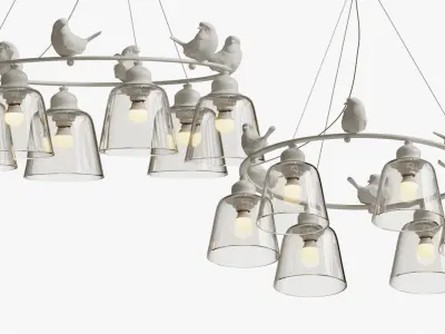 SUSPENDED LUMINAIR PROVENCE BIRD CHANDELIER 3D model