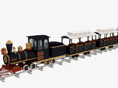 Amusement Park Train 3D model buy