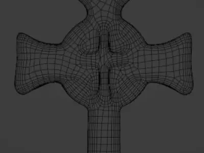 Gothic Cross Pendant Low-poly 3D model