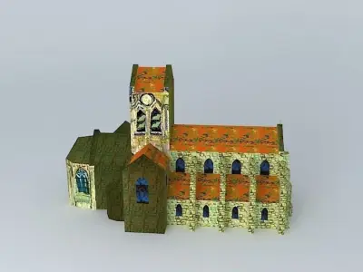 Church Auvers sur Oise Van Gogh painted Free 3D model