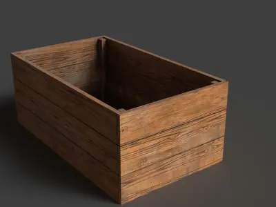 wooden crate Free low-poly 3D model buy