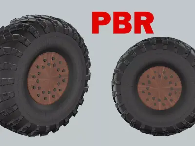 Truck Wheel BC Low-poly 3D Model Low-poly 3D model