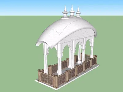 indian jodhpuri stone chatri temple 3D model