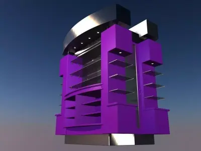 shop shelves Low-poly 3D model