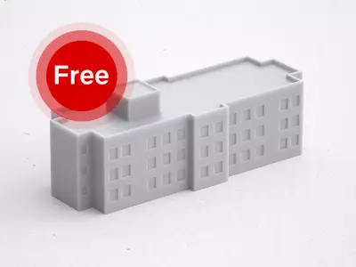 Free 3D Print miniature building RB-SP-MD-009 Free 3D print model