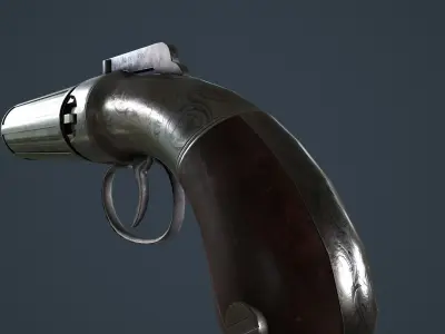 Allens and Turber Pepperbox Revolver Low-poly 3D model purchase