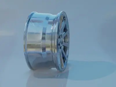 chrome sports wheel Free 3D model