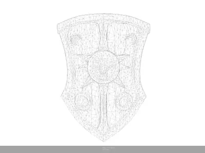 Stylized Beast Shield Game Ready - AI Low-poly 3D model