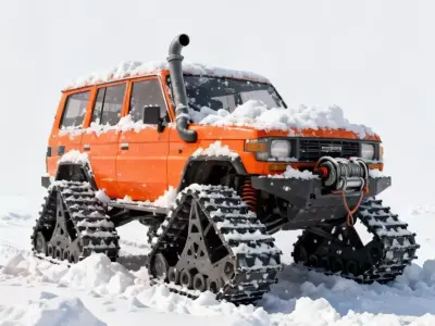Modified Extreme Winter Tracked SUV 3D Model Low-poly 3D model
