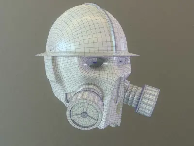 Helmet gas mask Low-poly 3D model