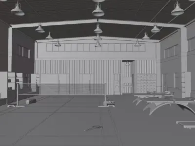 Modern multi-purpose indoor badminton 3D model