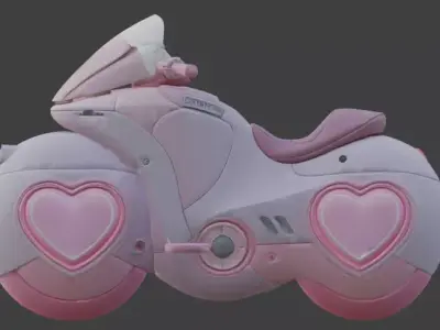Aesthetic Sci-Fi Motorcycle 3D Model Low-poly 3D model