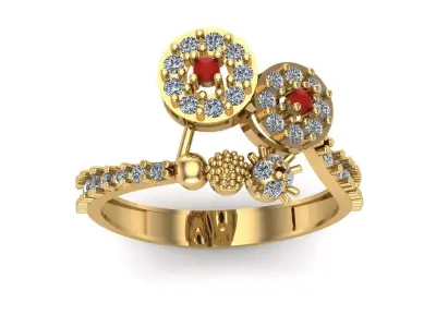 Diamond women ring 3D print model purchase