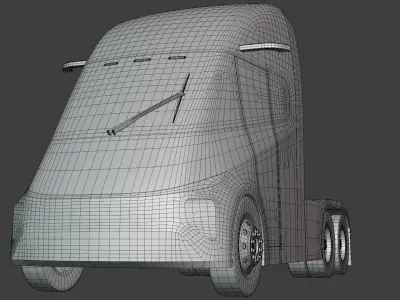 Future semitruck and Tesla Robovan 3D Model Pack