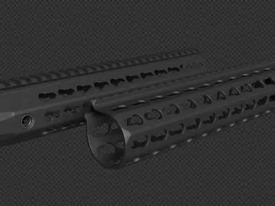 AR-15 KAC URX4 1075Inch KeyMod Handguard Low-poly 3D model