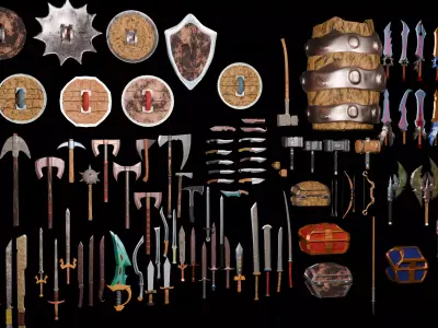 Ultimate Melee Armory 100 Low Poly 3D Models Low-poly 3D model