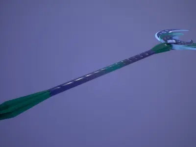 moon great axe Low-poly 3D model