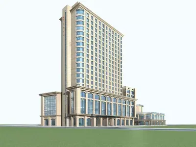 Hotel Building 3D model 10